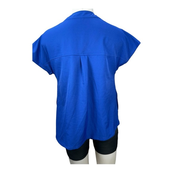 Climate Right Cuddl Duds Women’s Woven Twill Scrub Top V-neck Blue XS - Picture 3 of 8